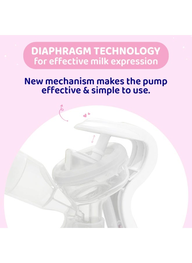 Chicco Manual Breast Pump Wellbeing for Breastfeeding Mothers| With 2 Phase Technology| Comes with Teat & Storage Cap| Extra Soft Silicone Cup| Easy Grip Handle| Diaphargm Technology| BPA Free - Image 2